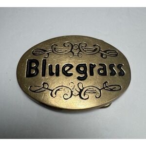 Vintage 1978 Solid Brass Bluegrass Baron Belt Buckle